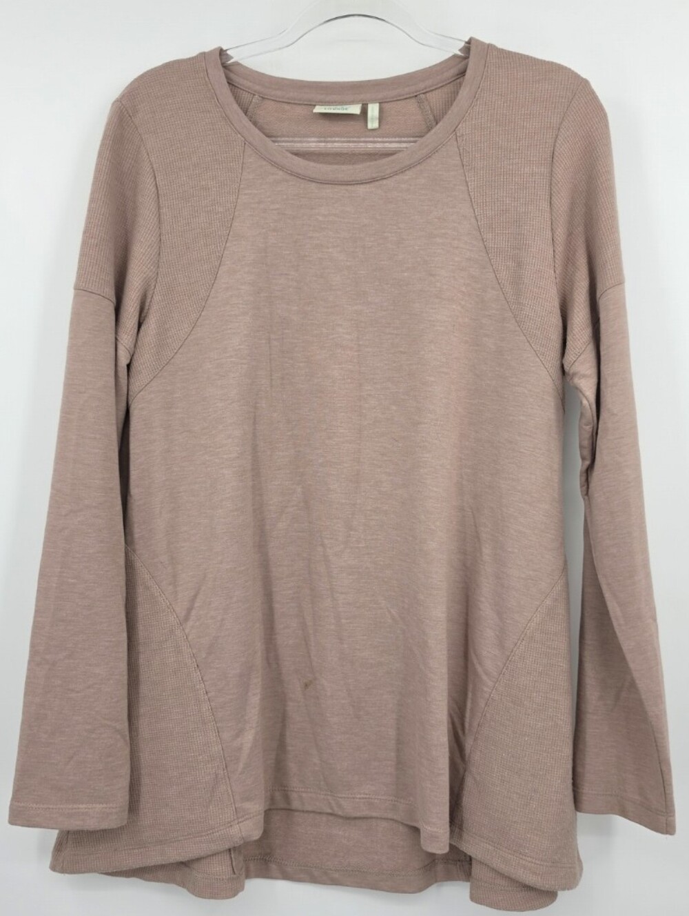 LOGO Lounge Lori Goldstein Long Sleeve Tunic Top French Terry Medium Taupe